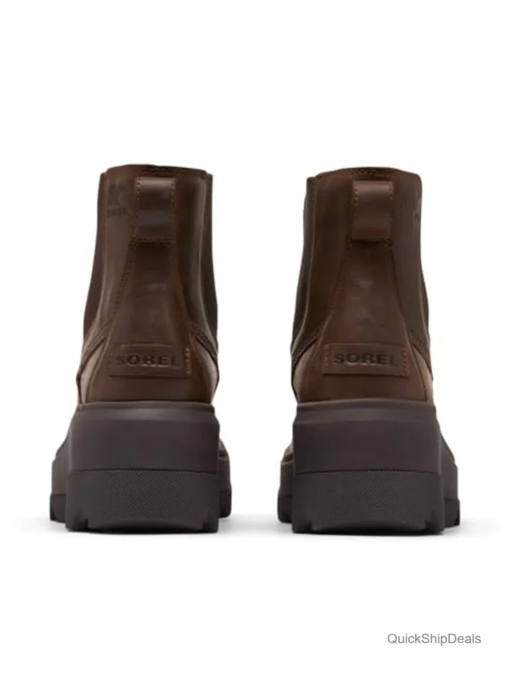 Women's Waterproof Leather Chelsea Boot Round Toe Slip-On